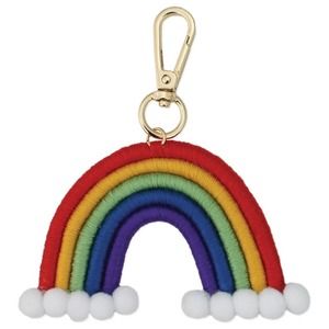 Over the Rainbow Knit Macrame Keychain Bag Purse Charm